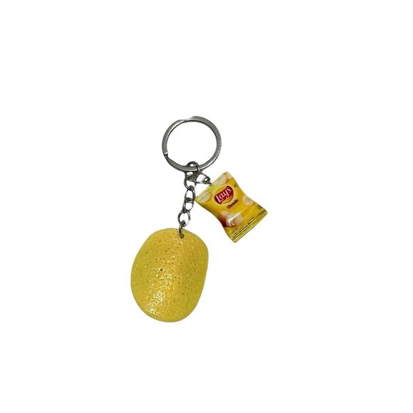 Novelty Retro Funky Potato Chips Acrylic Resin Keychain - Picture 1 of 2